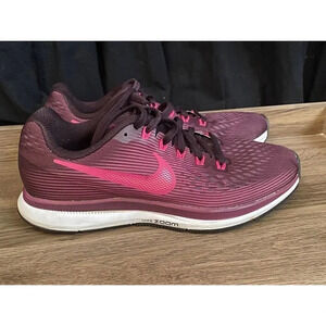 Nike Zoom Pegasus 34 Womens US 7.5 Athletic Lace Up Running Sneakers Preowned